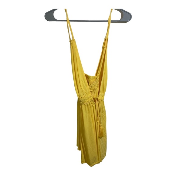 ASOS womens front tie plunge Beach romper yellow size 4. - Picture 5 of 12